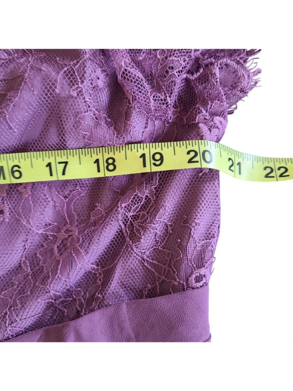 Purple Lace Chiffon Maxi Dress Plus Size 2XL Cap Sleeves & V-Neckline - Picture 9 of 14